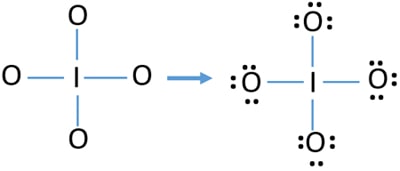 mark valence electrons in IO4- ion